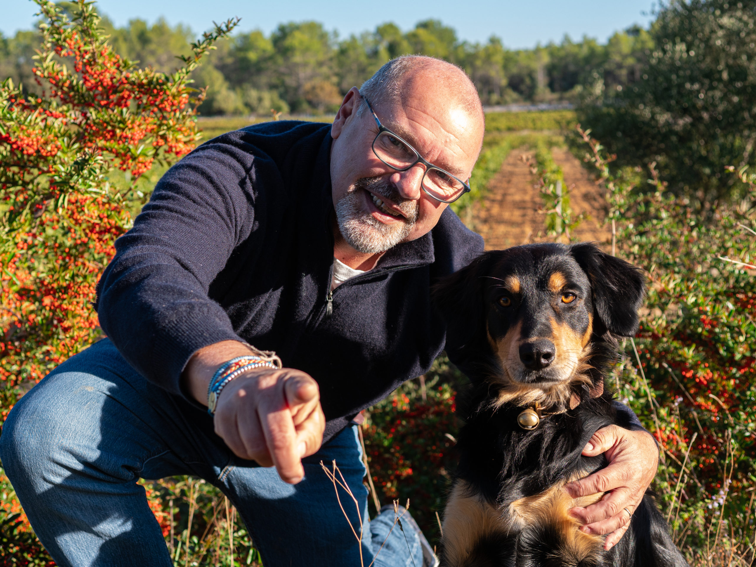 Photo de Francois Huet avec son chien